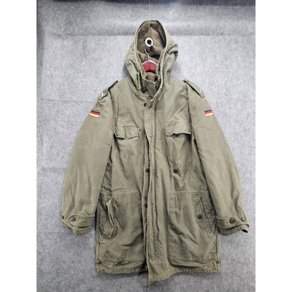 Vintage West German Army Parka Olive Drab Military Field Jacket Hooded Lined